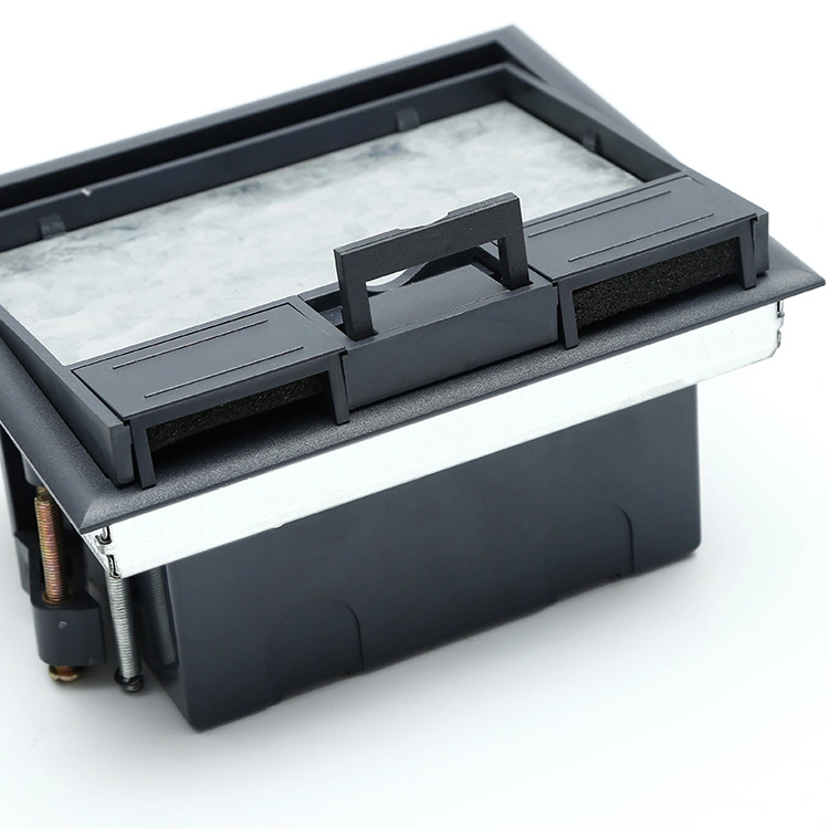 8 Module Capacity Socket Box Black Cover Plastic Floor Socket
