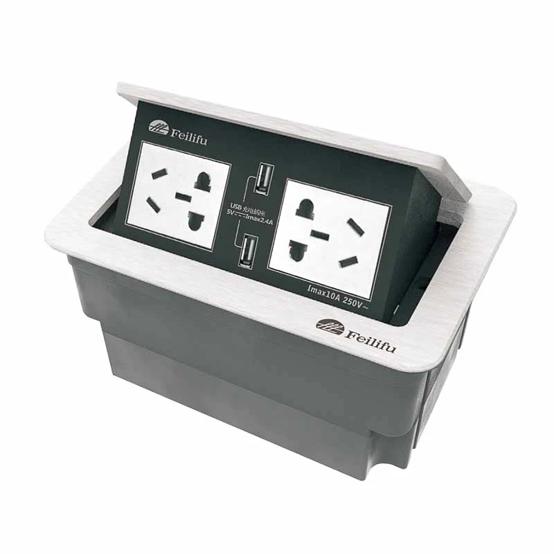 Flush Mounted Table Slow Pop up Table Socket with USB