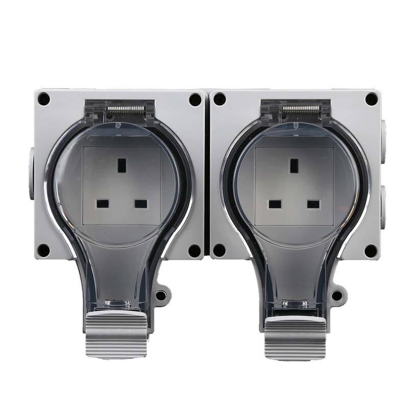 IP66 New Series British Waterproof Outdoor Socket with Switch