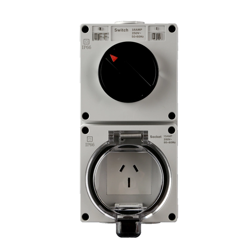 IP66 Series Australia Standard Waterproof Surface Socket with Switch