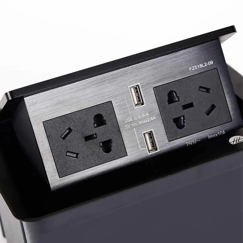 Flush Mounted Table Slow Pop up Table Socket with USB