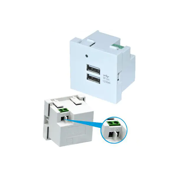 TypeA+A Usb Charger Socket Module With LED Light 2.1A